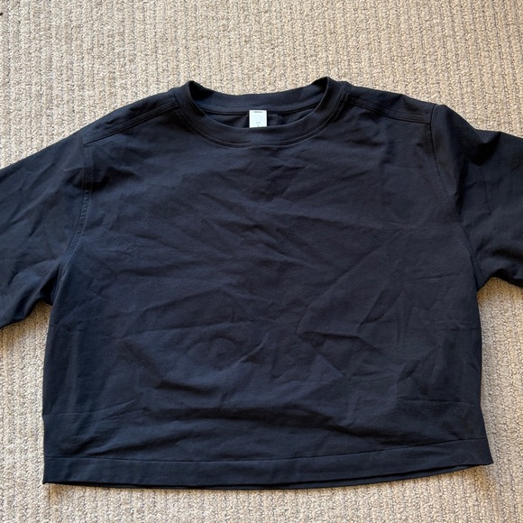 lululemon athletica All Yours Organic Cotton Cropped T-Shirt, Black, S - Picture 3 of 6